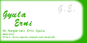 gyula erni business card